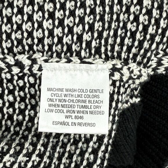 Charter Club Shawl Collar Sweater Deep Black Combo Size M - Picture 8 of 13